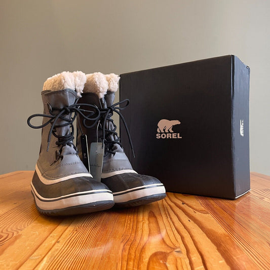 10.5 - SOREL Gray Winter Carnival Womens Waterproof Boots NEW w/ Box 0817AS