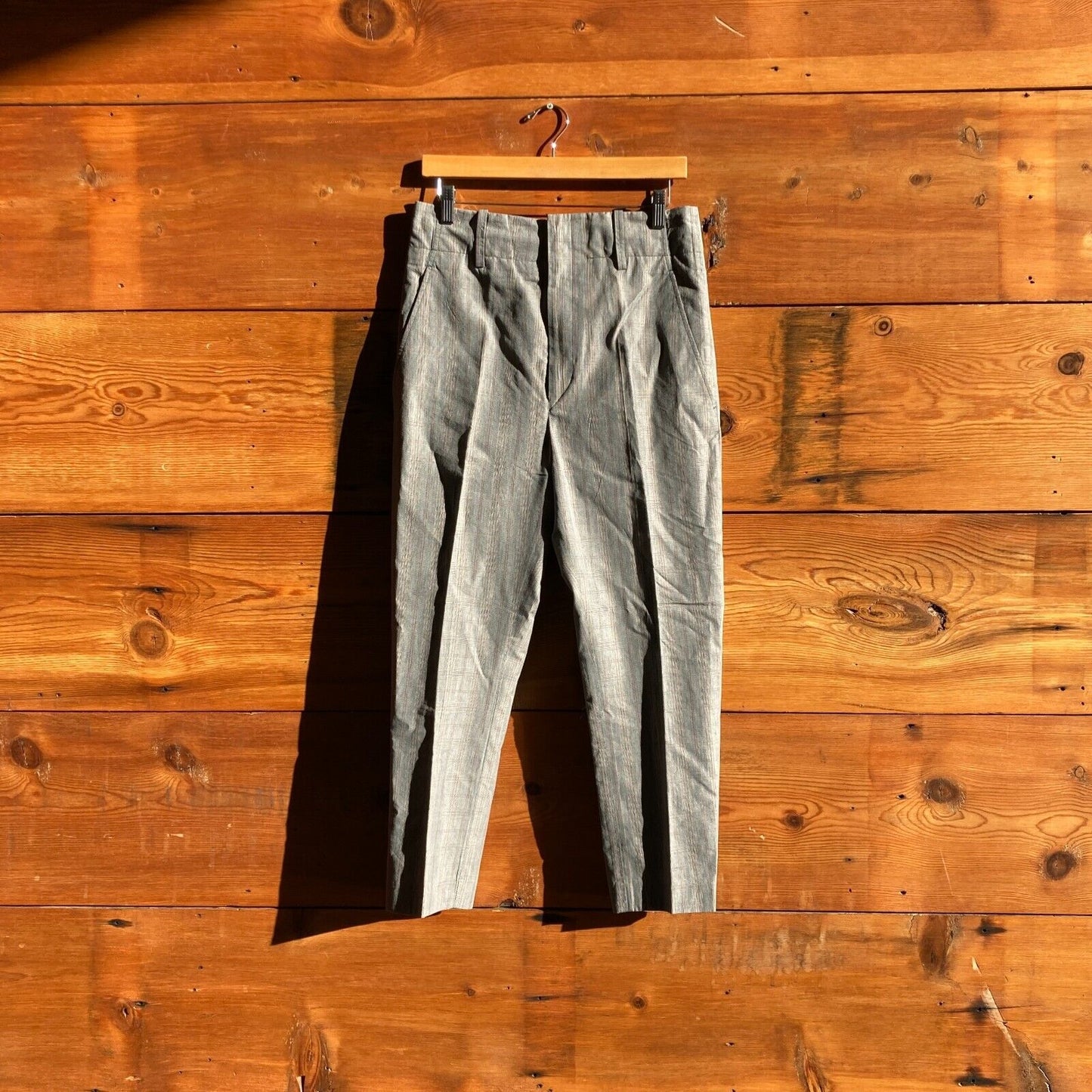 36 / S - Isabel Marant Etoile Gray Plaid Tailored High Rise Trouser Pants 0927EK