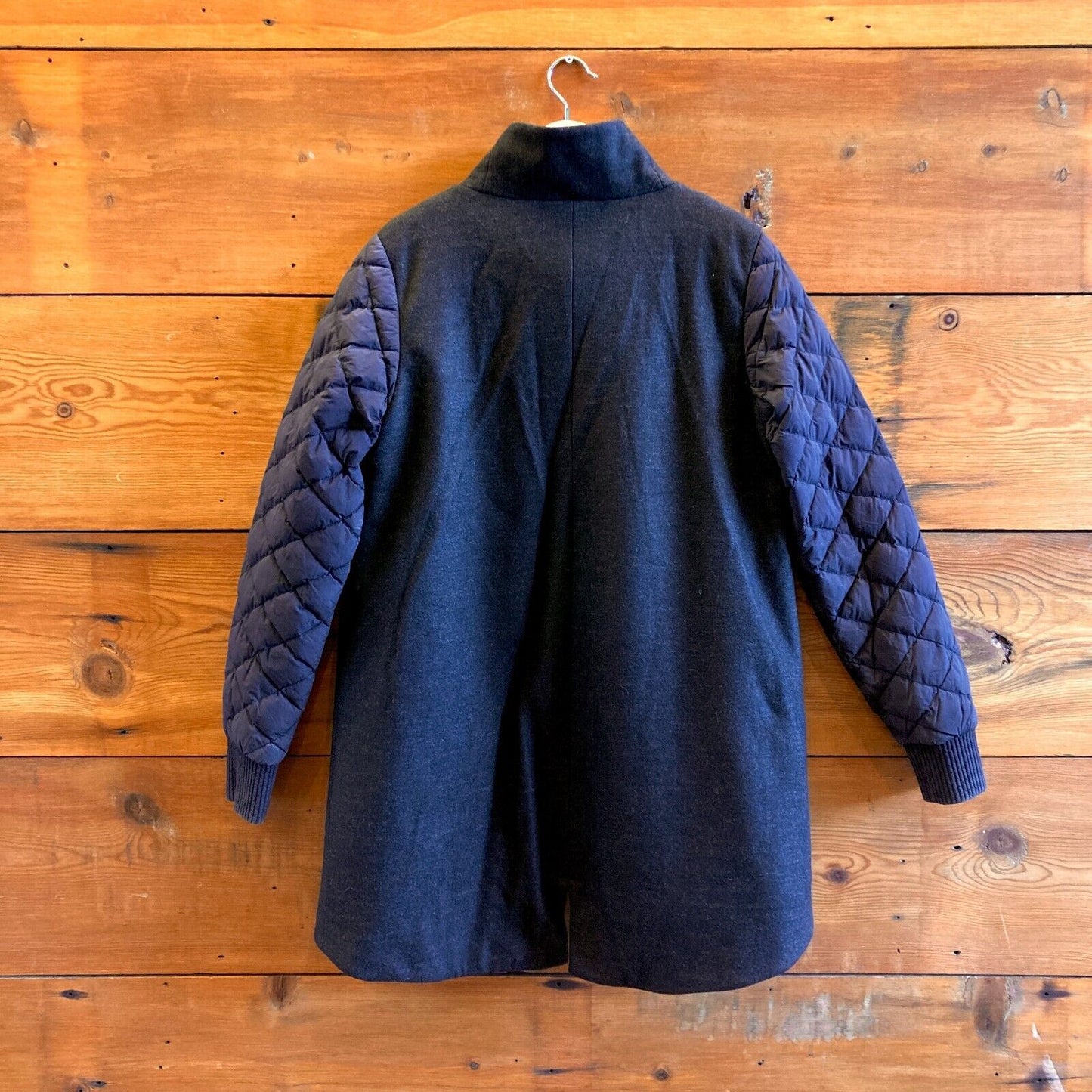 L - Sorel Black Quilted Wool Blend Zip Up Snap Button Jacket Coat 0617RF