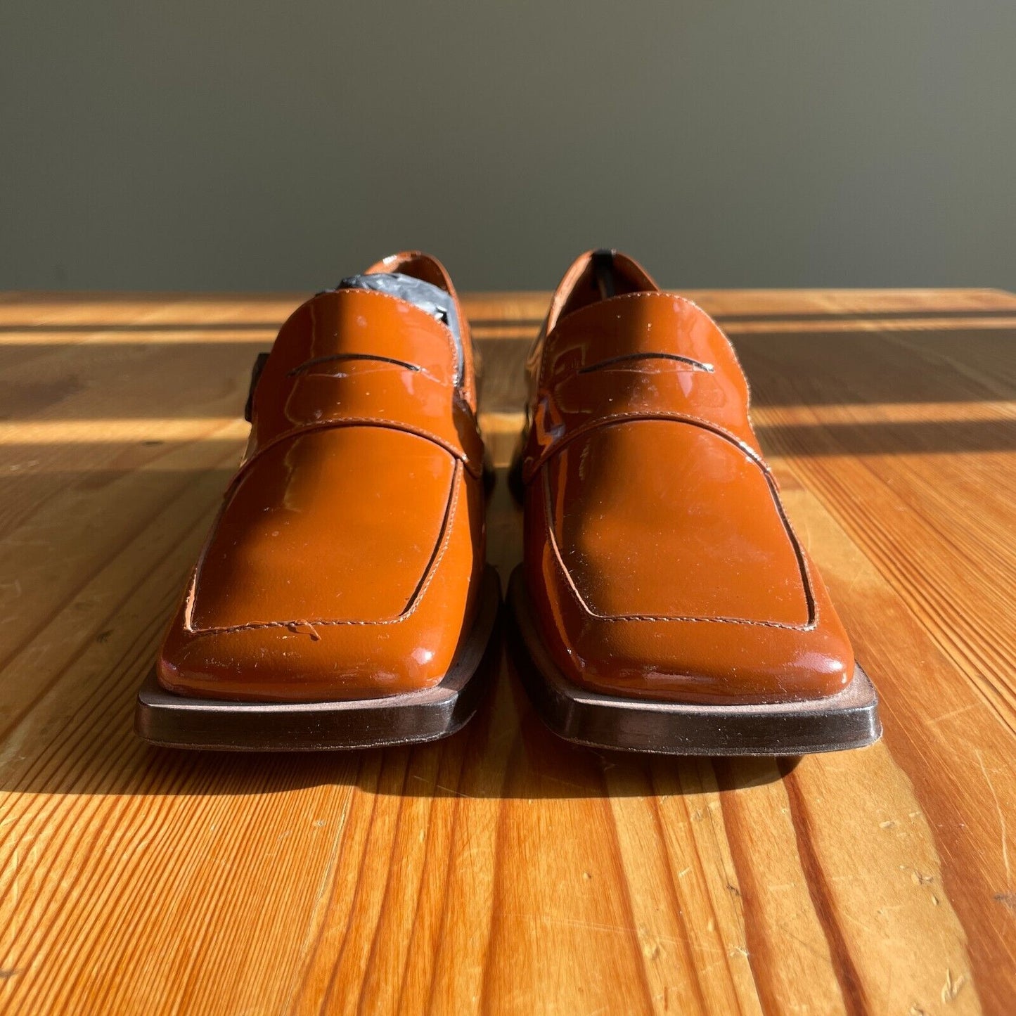 37 / 6.5 - Miista London Brown Patent Leather Loafers Womens Shoes 1120CB