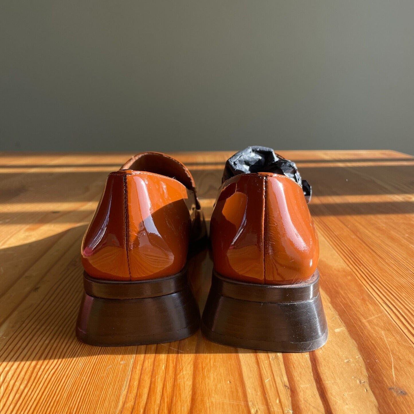 37 / 6.5 - Miista London Brown Patent Leather Loafers Womens Shoes 1120CB