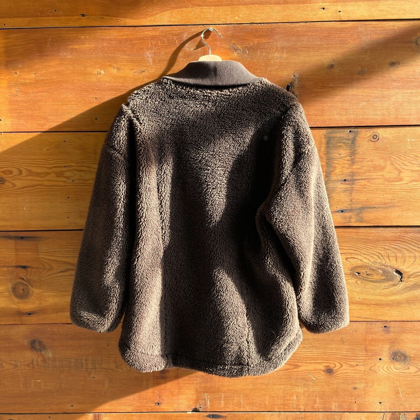 M - Varley Brown Sherpa Fleece Stratton Pullover Zip Neck Jacket 0523HS