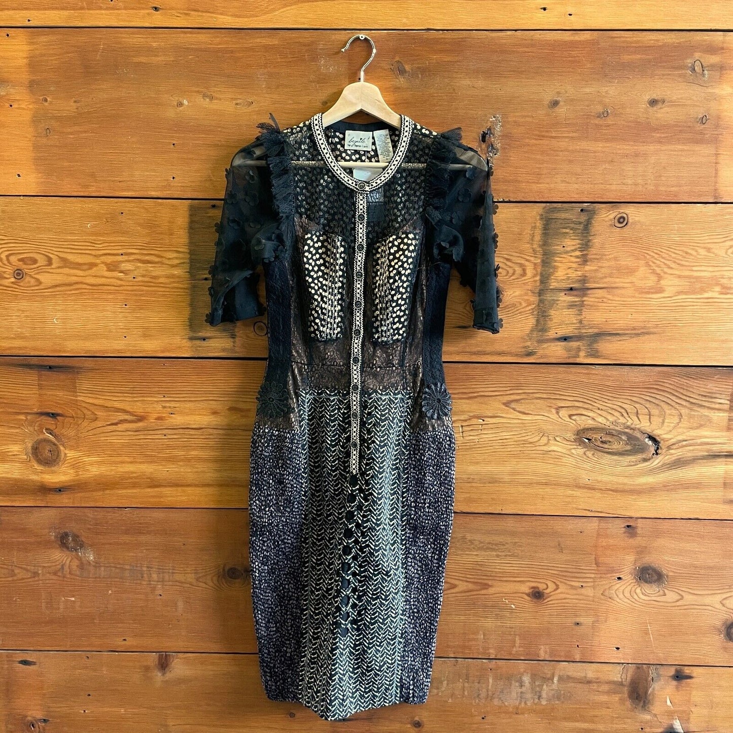 0 / XS - Beguile by Byron Lars Anthopologie Black Lace Allusione Dress 0916ES