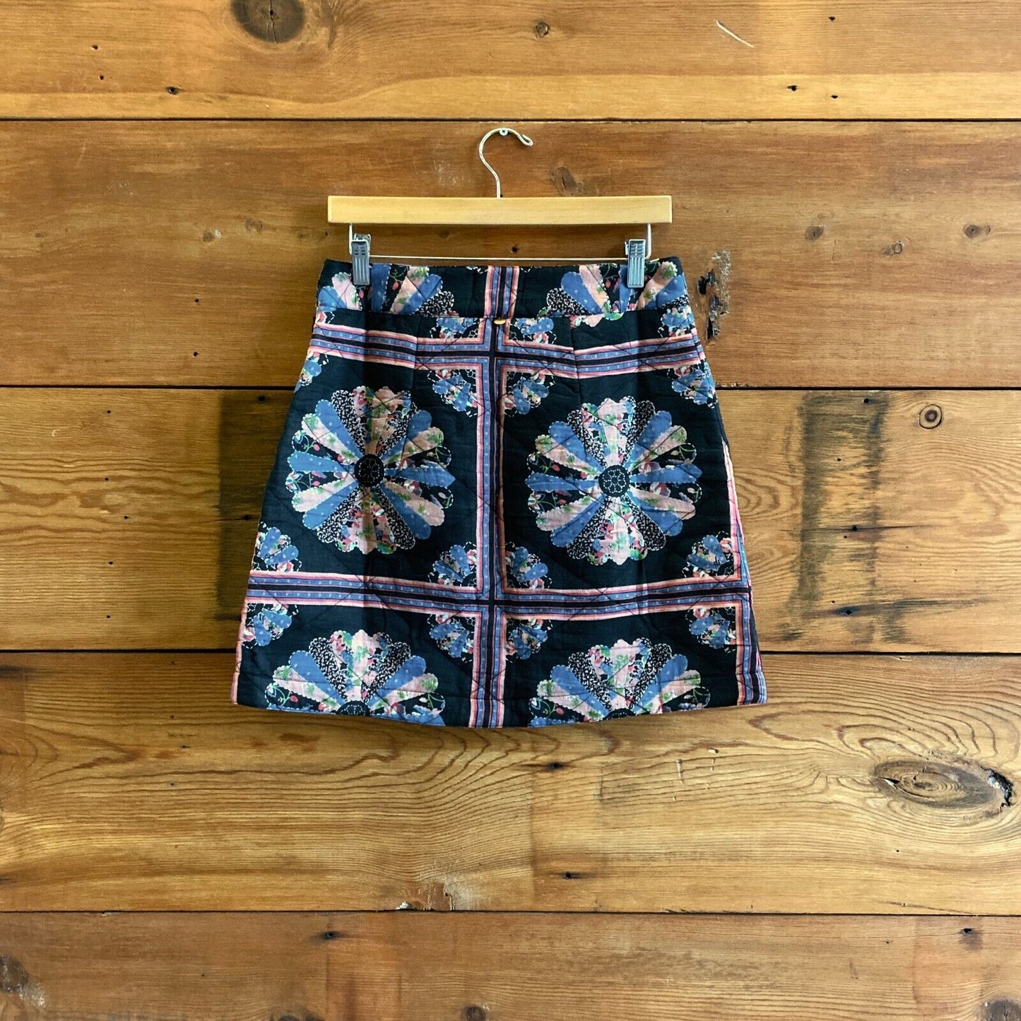 S - Antik Batik Anthropologie $182 Patterned Quilted Jenny Mini Skirt 0618AS