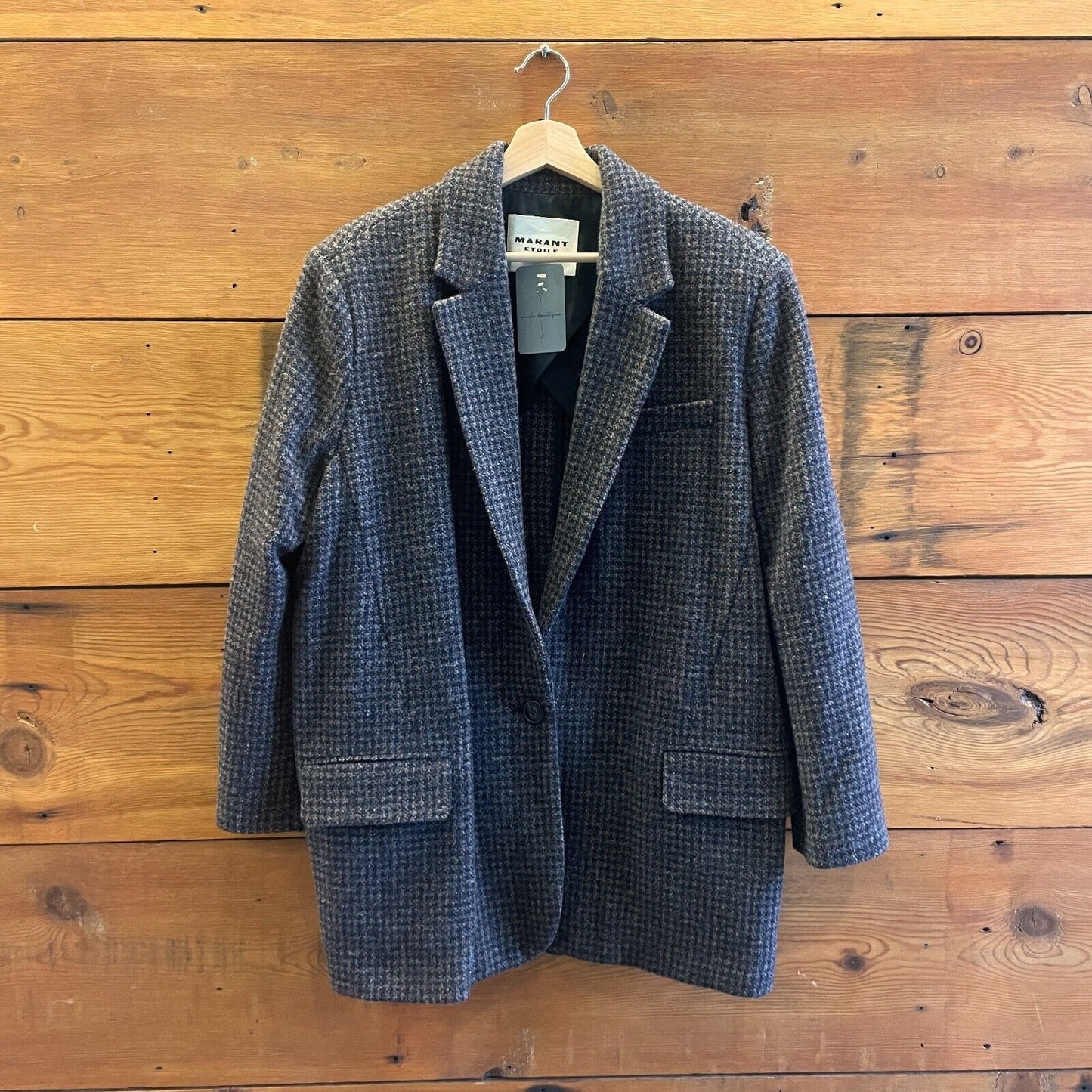 38 / M -  Isabel Marant Etoile Brown Wool Tweed $825 Cikaito Blazer 4427SC