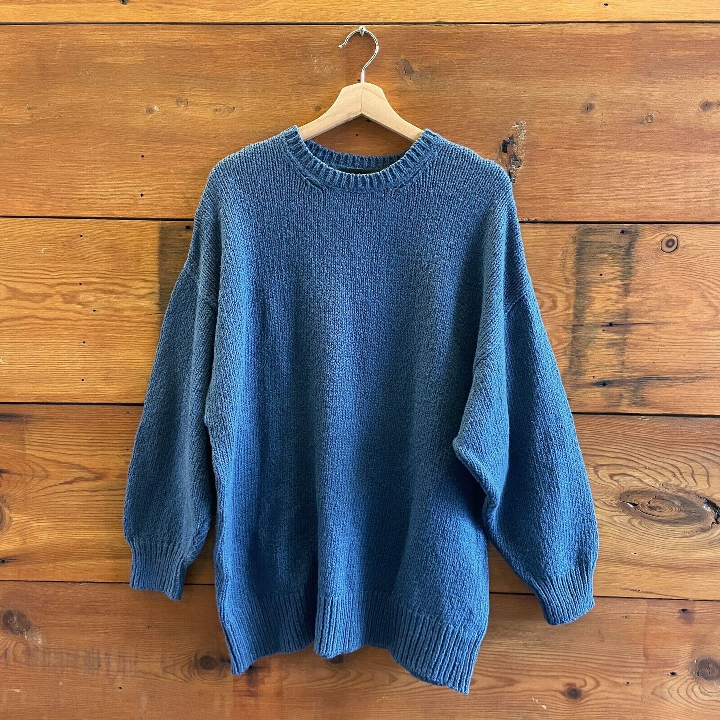 S - Jenni Kayne Blue Cotton Tunic Crewneck Oversized Sweater 4427SC