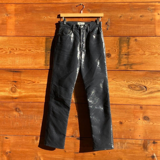 25 - AGOLDE $449 Navy Blue Recycled Leather 90's Pinch Pants 1030SF