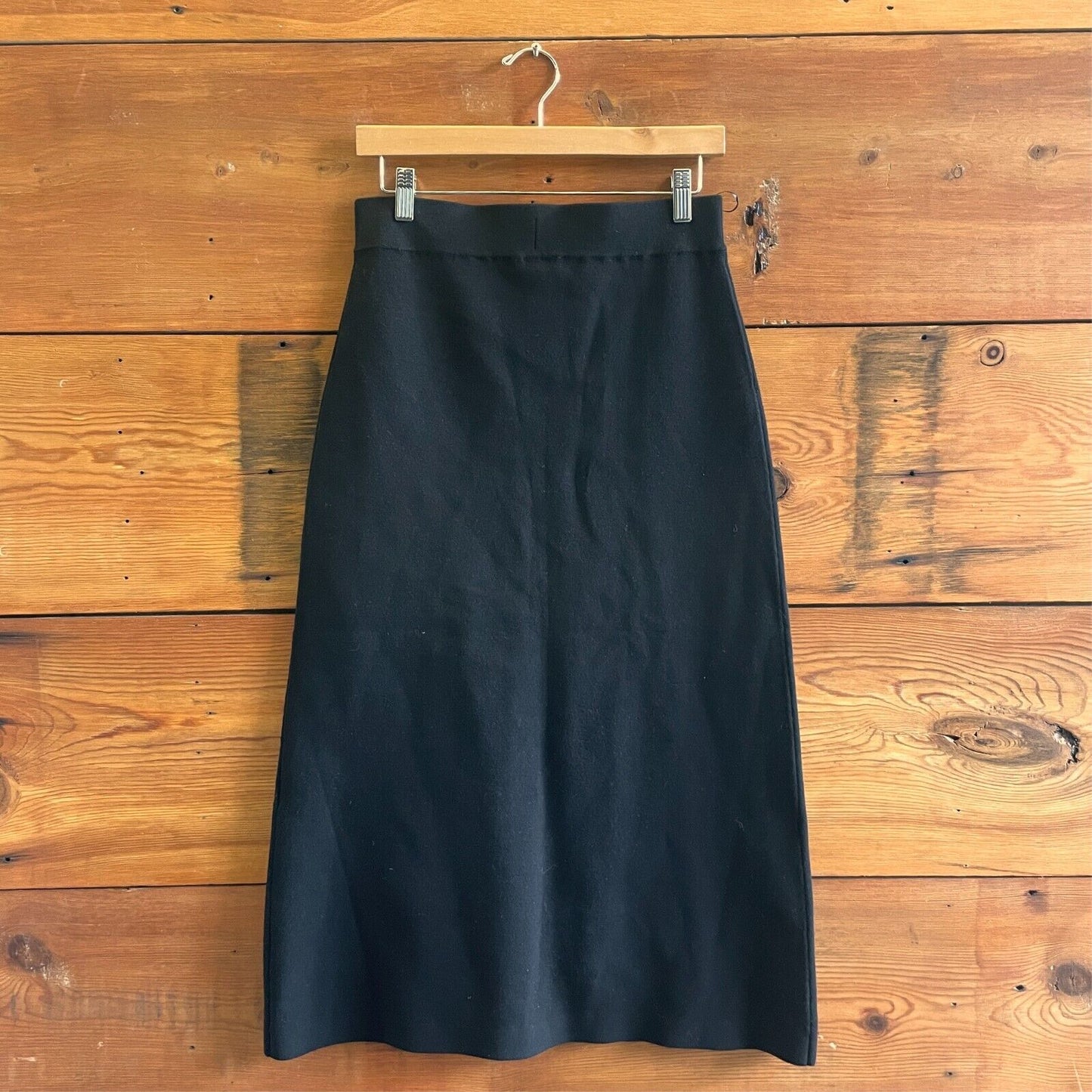 M - A.L.C. Black Knit Front Zip Natalia Midi Length Pencil Skirt 1011SC