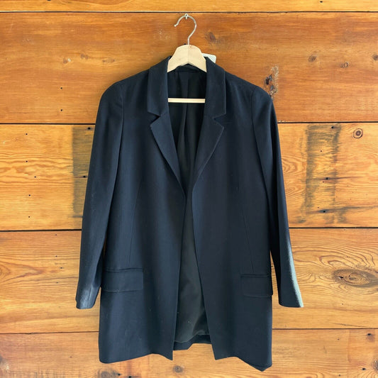 0 / XS - AllSaints Black Open Front $229 Aleida Minimalist Blazer Jacket 1030SF