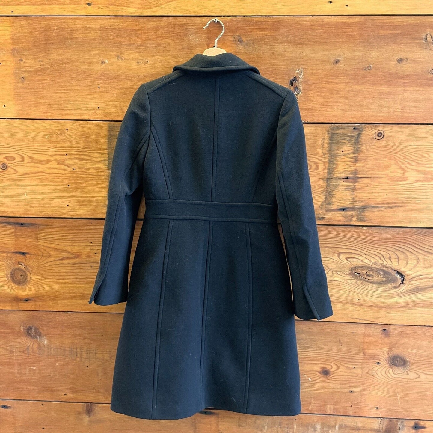 0 / XS - J Crew Black $398 New Lady Day Topcoat Italian Wool BM964 Coat 0120SF