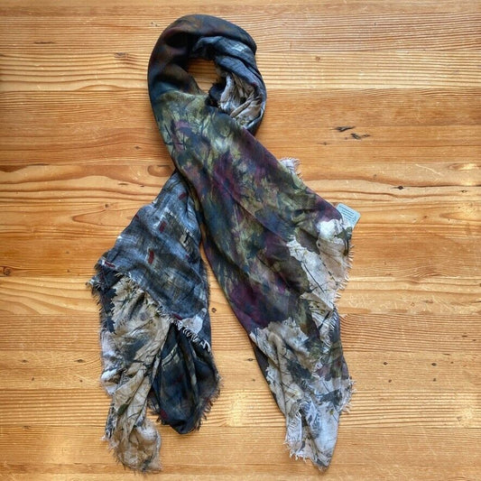 Faliero Sarti Multi Color Floral Modal Cashmere Eyelash Fringe Scarf 4427SC