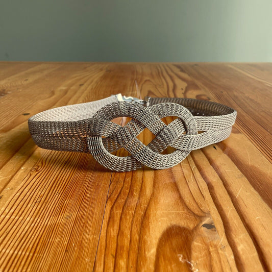 Sarah Cavender Silver Mesh Metalworks Infiniti Knot Belt 0124KG