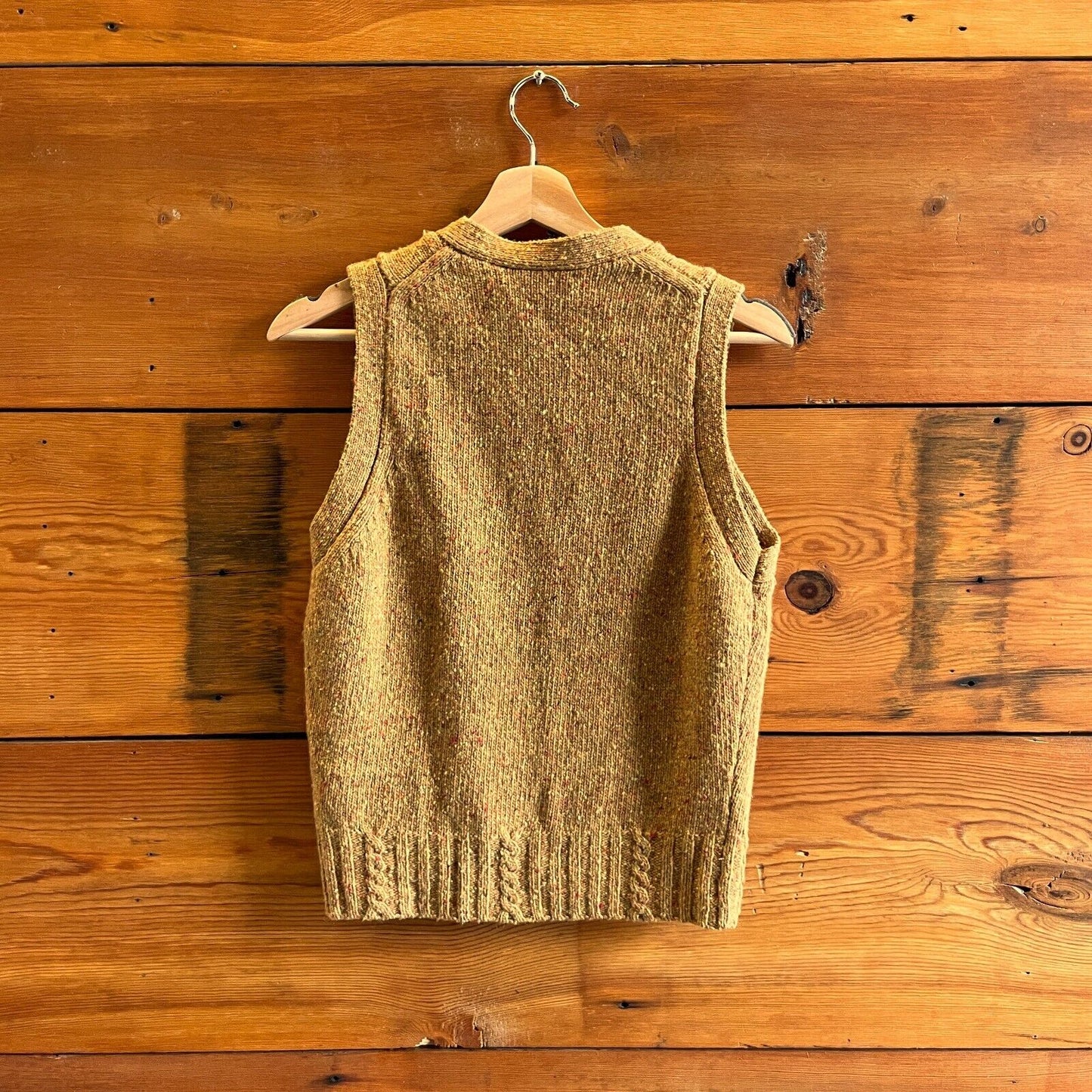 XS - Alex Mill Speckled Mustard Yellow Alpaca Wool Francis Sweater Vest 0124KG