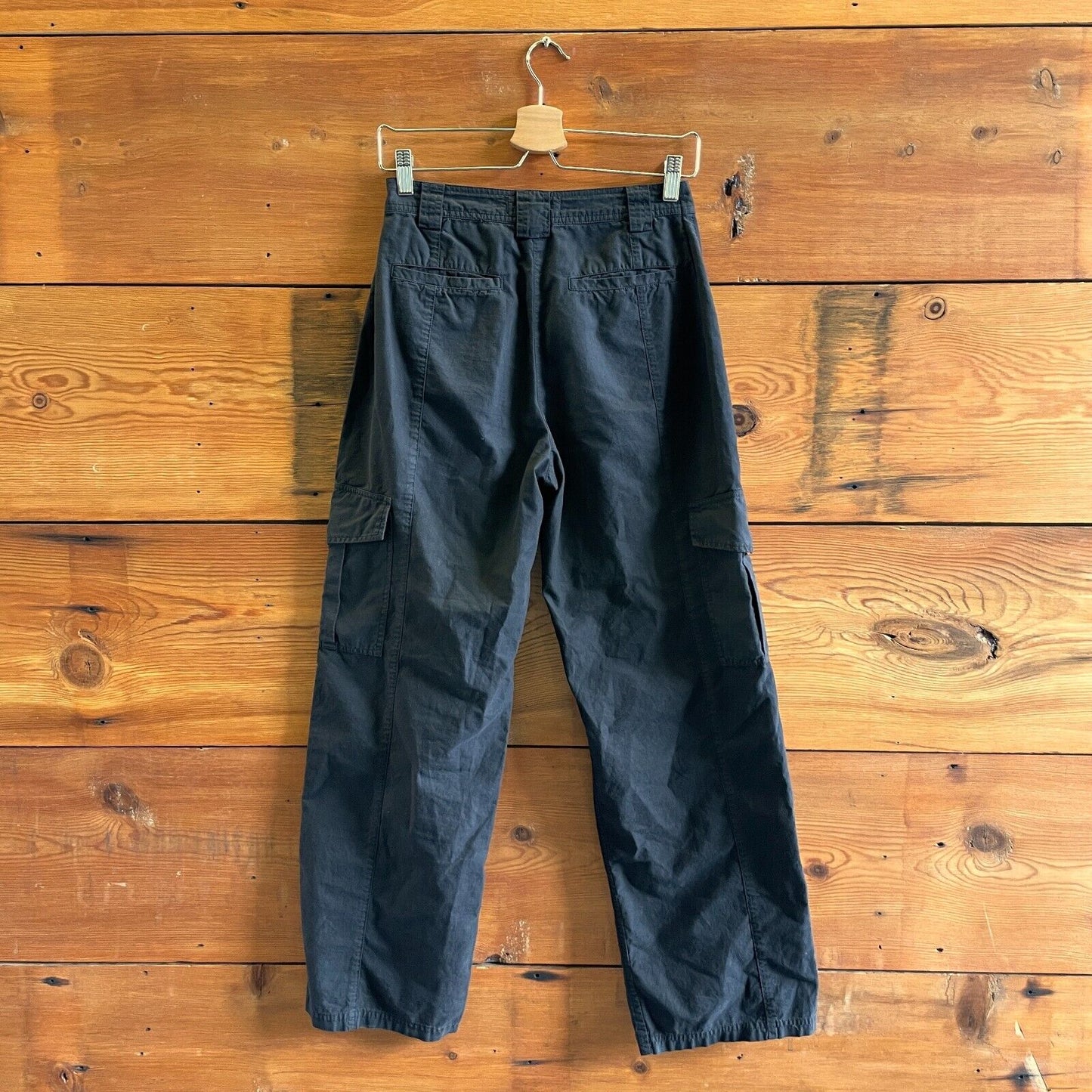 2 - Alex Mill Black Straight Leg Womens Cotton Cargo Pants 0124KG