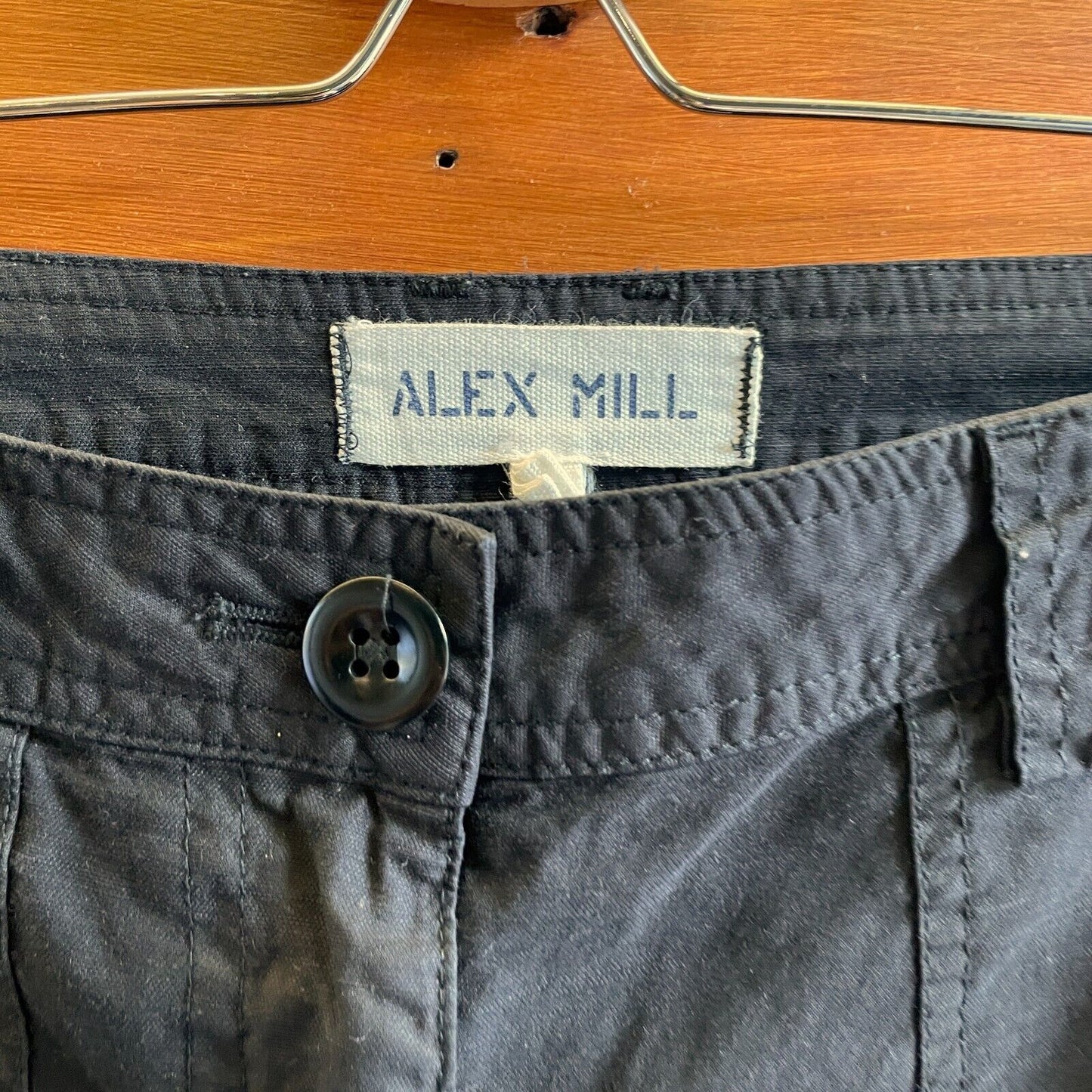 2 - Alex Mill Black Straight Leg Womens Cotton Cargo Pants 0124KG