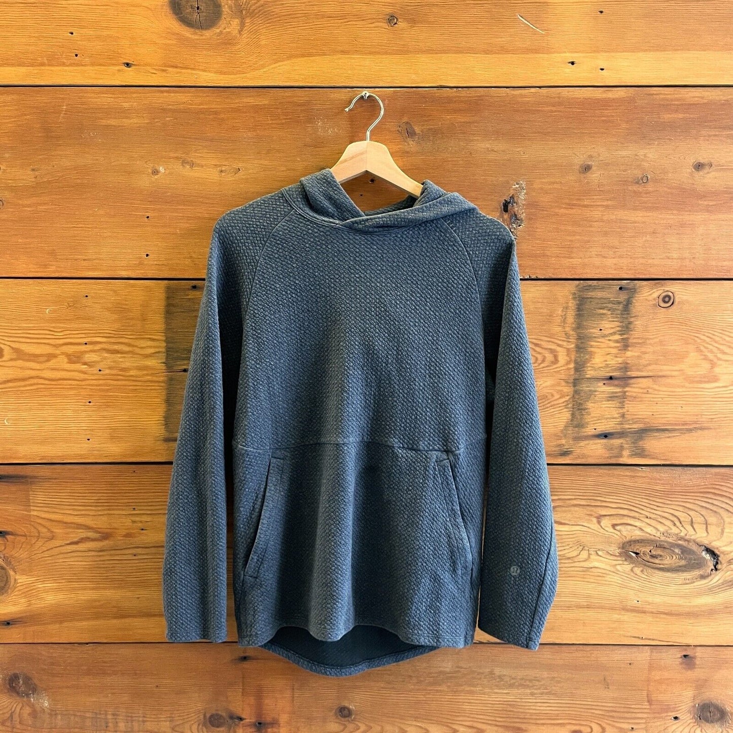 XS - Lululemon Mens Dark Gray Textured Pullover At Ease Hoodie 0721DK