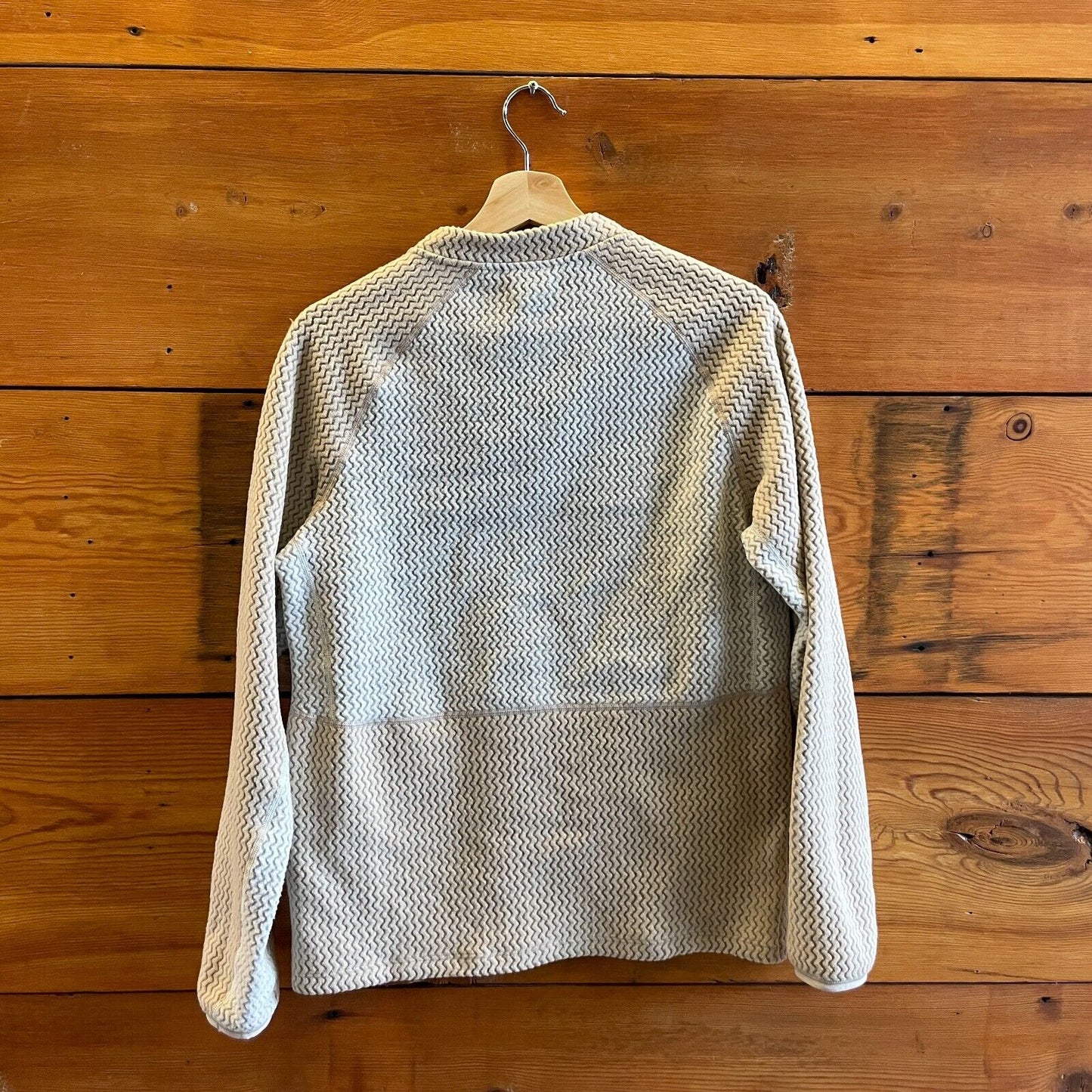 S - Patagonia $99 Wool White Patterned Air Henley R1 Sweater Pullover NEW 1217MA