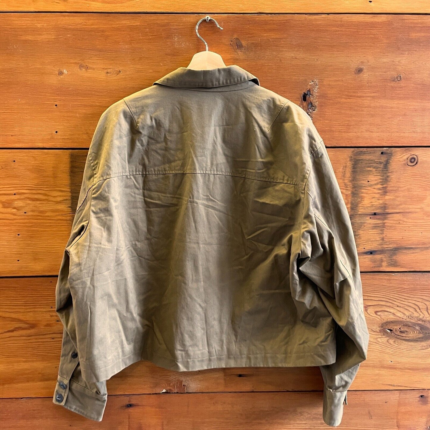 XL - Rag & Bone Dark Khaki Quilted Lining Cropped Jessie Shirt Jacket 0721DK