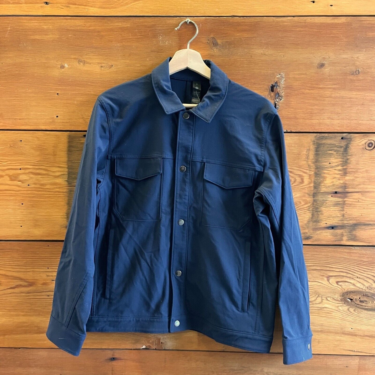 XS - Lululemon $119 Mens Navy Blue Twill Utility Button Up Jacket 0721DK