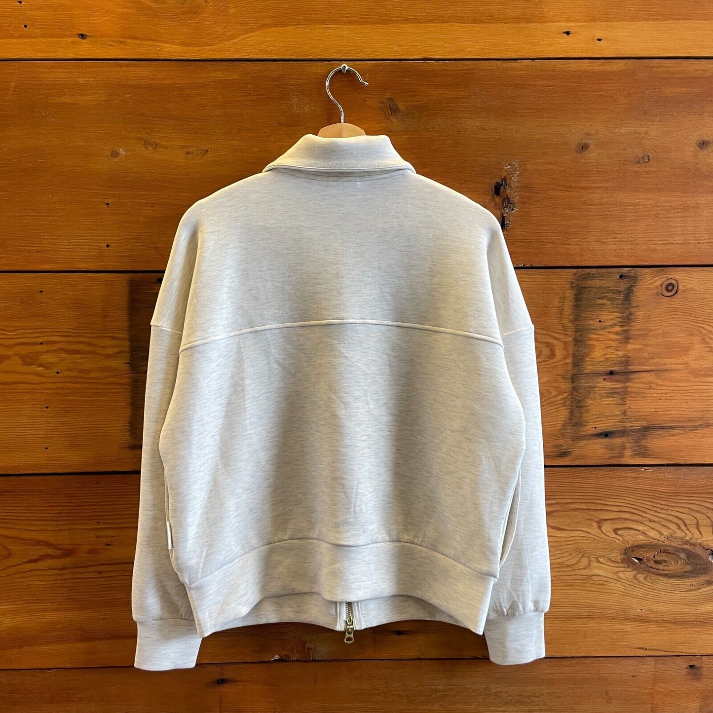 XXS - Varley $168 Ivory Marl Double Soft Zip Up Garcia Sweater EUC 0703SC