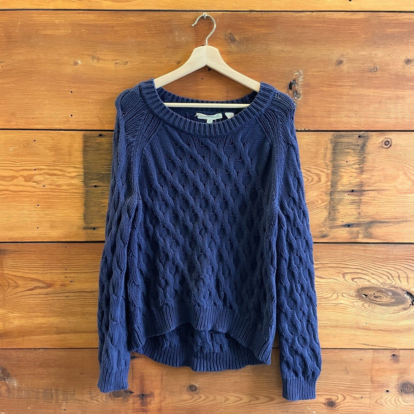 M - Inhabit Navy Blue 100% Cotton Pullover Crew Neck Knit Sweater 0721DK