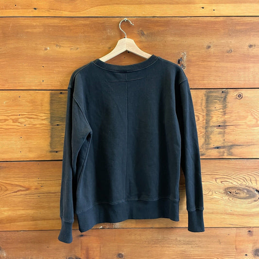 S/M - Givenchy Black Crew Neck Shark Graphic Pullover Sweatshirt 0708KP