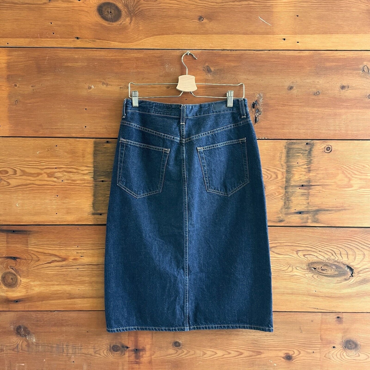 30 - AG Adriano Goldschmied Dark Denim Haruko A Line Midi Jean Skirt 0222ME