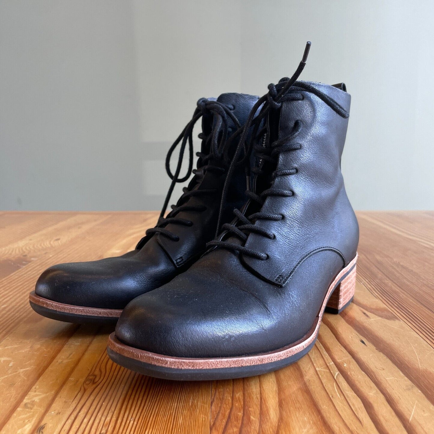 9 - Kork-Ease Black Calista Ankle Bootie Lace-Up Side Zip Boots 0721SR