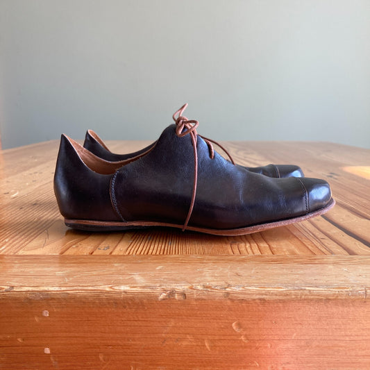 36 / 6 - Cliff Dweller by Cydwoq Black Leather Handmade Lace Up Shoes 1220MM