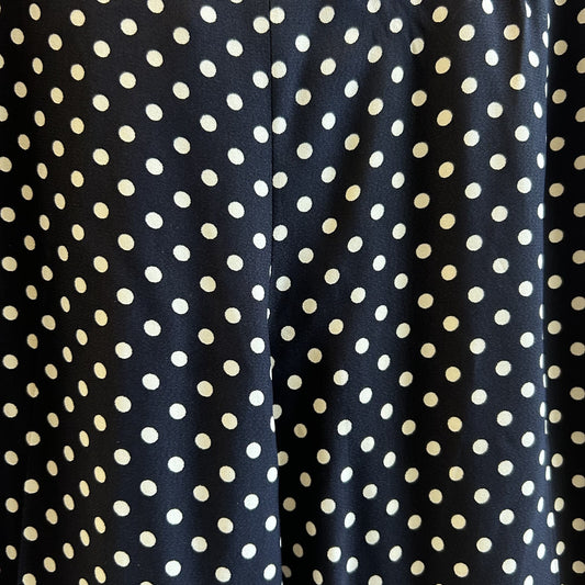 8 - Moschino Couture Navy & White Polka Dot Vintage Slim Fit Pants 0327JM