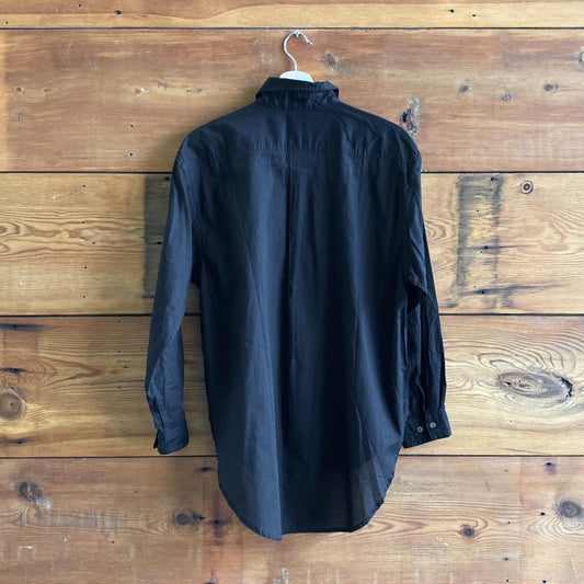 M - Char Designs Black NEW $325 Long Sleeve Cotton Girlfriend Shirt 4427SC