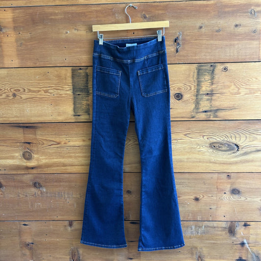 1 / S - FRAME Dark Wash Stretch Fit Bardot Jetset Pull On Flare Leg Jeans 4427SC