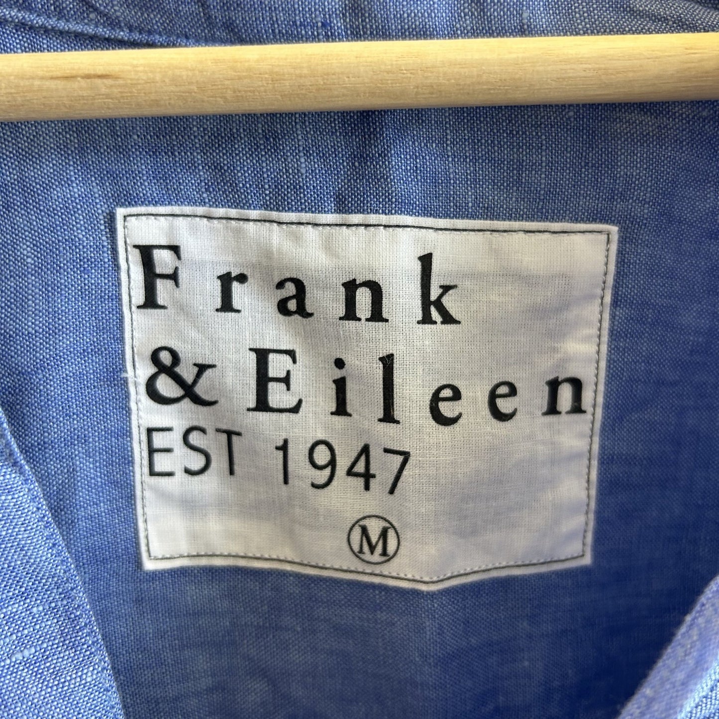 M - Frank & Eileen NEW $308 Blue Linen Rory Long Sleeve Maxi Shirt Dress 4427SC