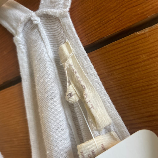 M - Inhabit White 100% Linen Racerback Button Up Midi Length Dress 0721DK