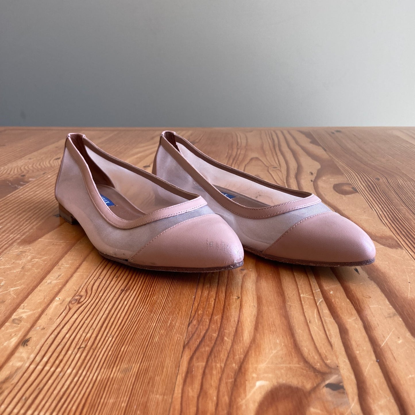 36 / 6 - Margaux $275 Rose Nude Mesh The Pointe Flats Shoes 0916VB