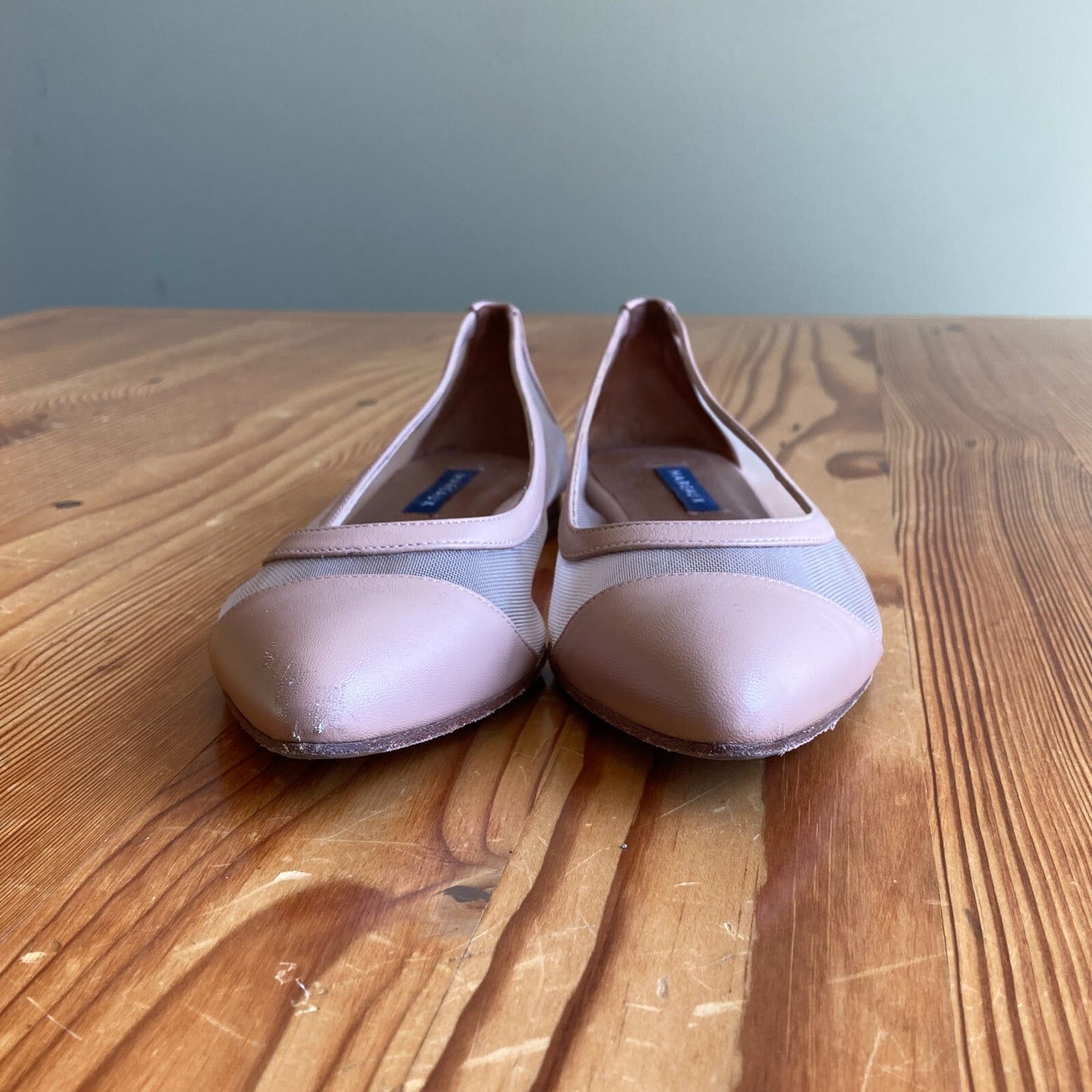 36 / 6 - Margaux $275 Rose Nude Mesh The Pointe Flats Shoes 0916VB