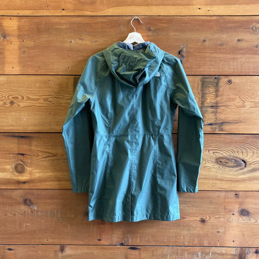 XS - The North Face Womens Green Zip Up Hooded Rain Jacket Coat 0411SP