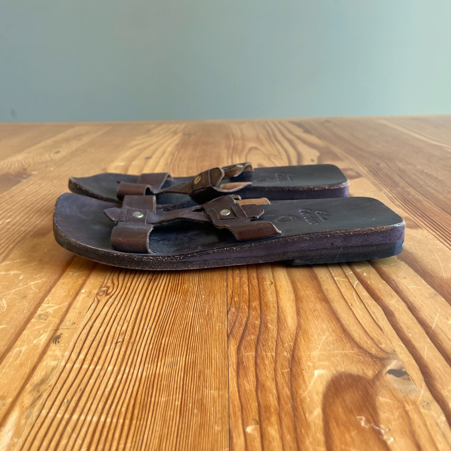 7 - Calleen Cordero Handmade in LA Brown Leather Classic Flat Sandals 1002SU