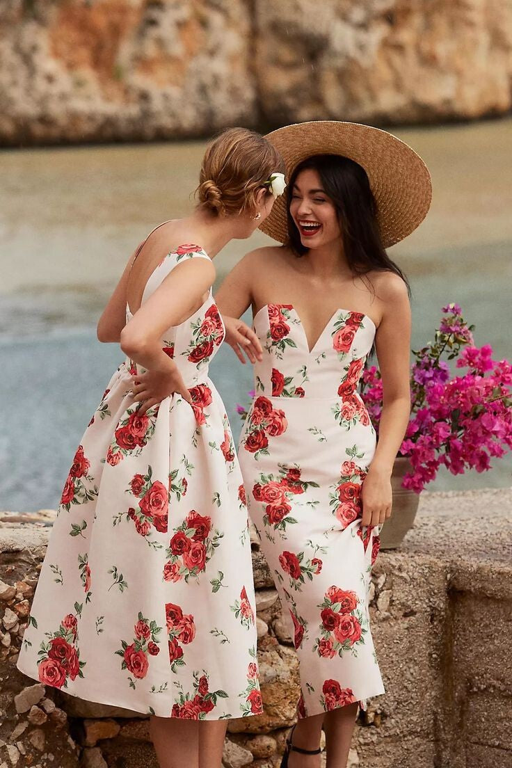 6 - Sachin + Babi Anthropologie Strapless Rose Nora Notch Neck Dress NEW 0628AC