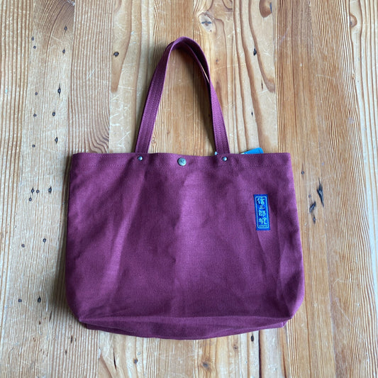 Kyoto Ichizwa Shinzaburo Hanpu Japan Burgundy Canvas Tote Bag 0806JH