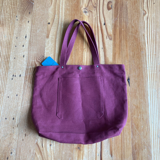 Kyoto Ichizwa Shinzaburo Hanpu Japan Burgundy Canvas Tote Bag 0806JH