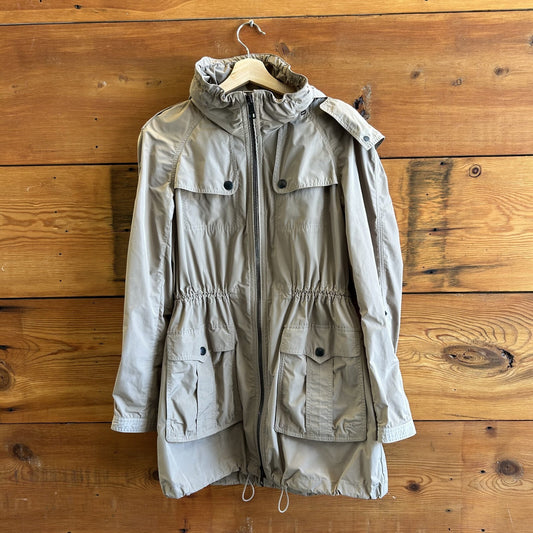 10 US - Burberry Brit Tan Packable Hood Utility Coat Anorak Jacket 0507GG