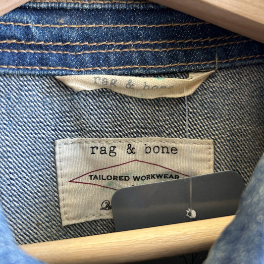 M - Rag & Bone Oversized Boyfriend Fit Classic Denim Jean Trucker Jacket 0507GG