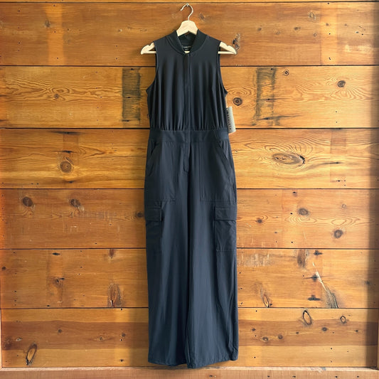4 - Athleta Black NEW $139 Brooklyn Heights Wide Leg Jumpsuit 0303RT