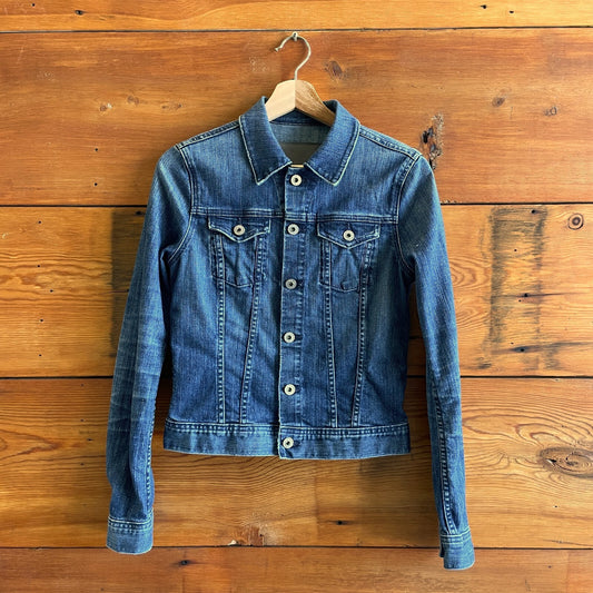 S - AG Adriano Goldschmied Denim Button Front Womens Robyn Jean Jacket 0103RU