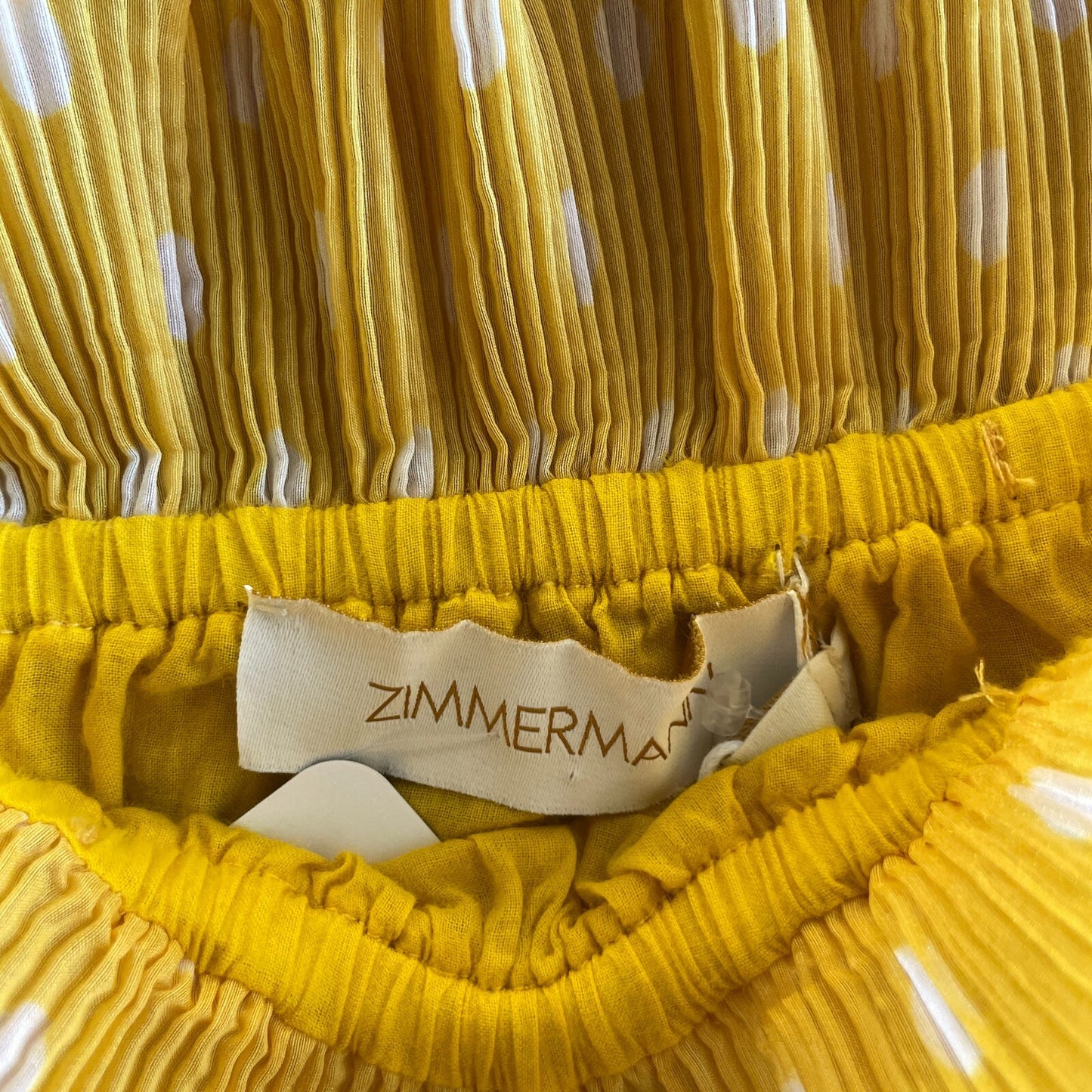 0 - Zimmerman $495 Yellow Polka Dot Pleated Midi Length Skirt NEW 0716MD