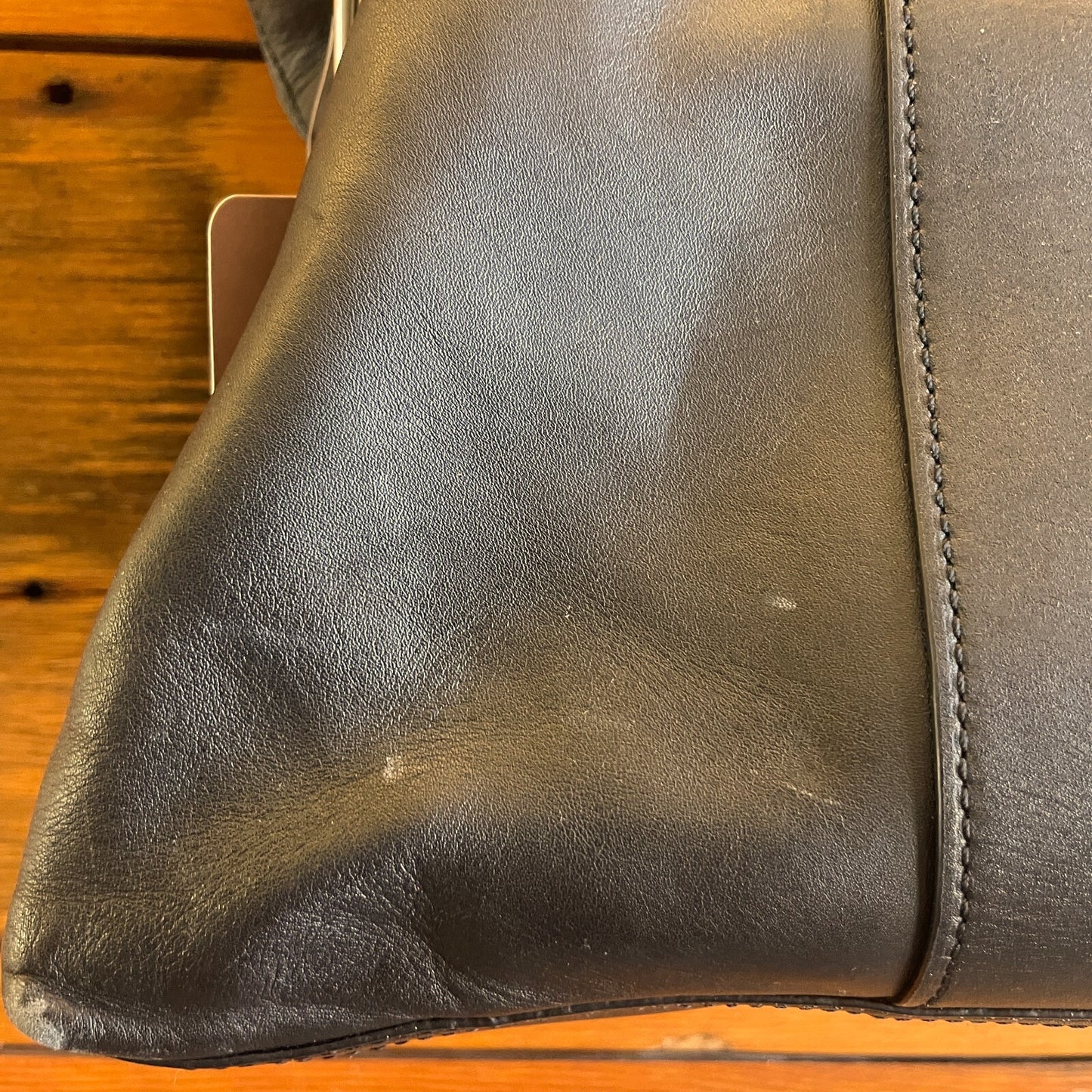 3.1 Phillip Lim Black & Tan Leather 31 Hour Foldover Tote Bag Purse 0527DB