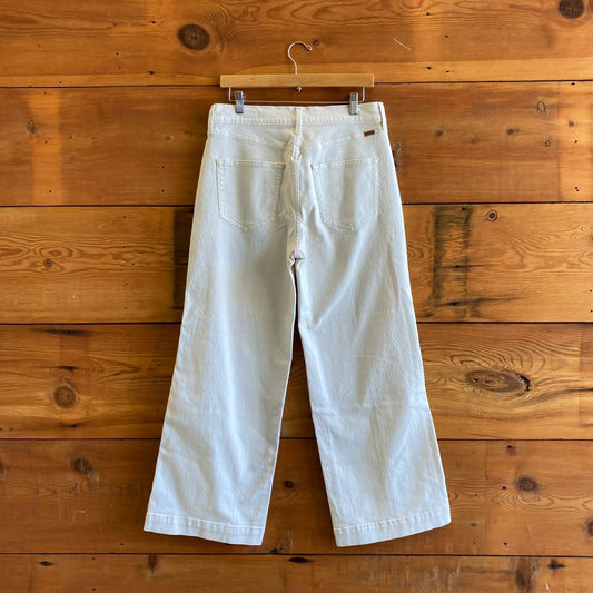 30 S - AYR Ecru Vanilla White Denim Womens Wide Leg Jeans 0617RF