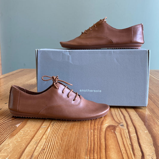 37 / 7 - Another Sole Doe Brown Leather Lucie II Shoes w/ Box NEW 1122LG
