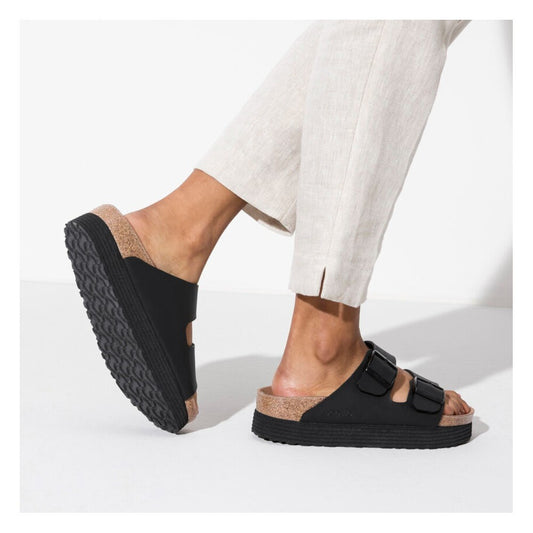 36 / 6 Narrow - Papillio Birkenstock Black Vegan Arizona Platform Sandals 0104RM